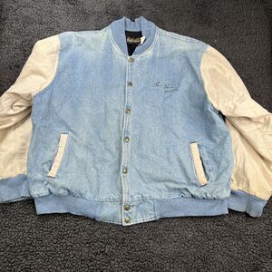 Vintage Auburn Sportswear Varsity Denim Jacket Elvis Presley Mens XL  90s USA
